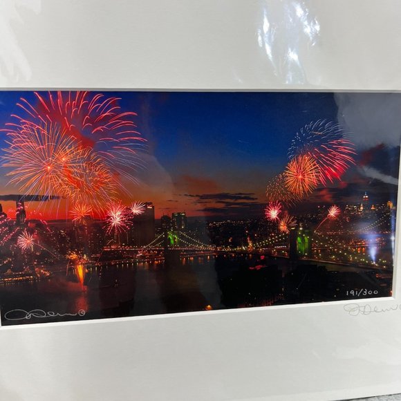 Michael J Leu Art Print SIGNED 300 Cityscape New York City Brooklyn Bridge NYC 1 - Picture 3 of 8